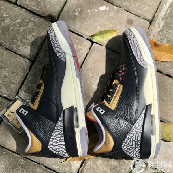 AJ,Air Jordan 3,WMNS,Black Gol 奢华版「黑水泥」AJ3 最新实物曝光！这谁受的了啊！